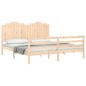 vidaXL Estructura de cama de matrimonio con cabecero madera maciza vidaXL Estructura de cama de matrimonio con cabecero madera maciza