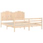 vidaXL Estructura de cama de matrimonio con cabecero madera maciza vidaXL Estructura de cama de matrimonio con cabecero madera maciza