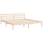 vidaXL Estructura de cama de matrimonio con cabecero madera maciza vidaXL Estructura de cama de matrimonio con cabecero madera maciza