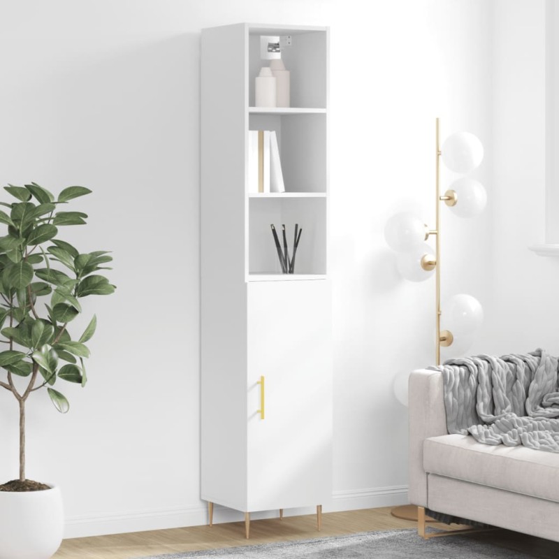 vidaXL Aparador alto madera contrachapada blanco 34,5x34x180 cm vidaXL Aparador alto madera contrachapada blanco 34,5x34x180 cm
