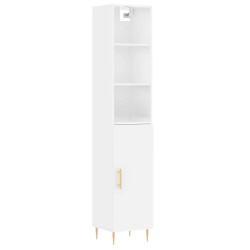 vidaXL Aparador alto madera contrachapada blanco 34,5x34x180 cm