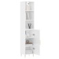 vidaXL Aparador alto madera contrachapada blanco 34,5x34x180 cm vidaXL Aparador alto madera contrachapada blanco 34,5x34x180 cm