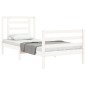 vidaXL Estructura de cama con cabecero madera maciza blanco vidaXL Estructura de cama con cabecero madera maciza blanco