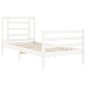 vidaXL Estructura de cama con cabecero madera maciza blanco vidaXL Estructura de cama con cabecero madera maciza blanco