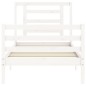 vidaXL Estructura de cama con cabecero madera maciza blanco vidaXL Estructura de cama con cabecero madera maciza blanco