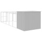 vidaXL Caseta perros corral acero galvanizado gris claro 214x661x181cm