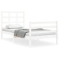 vidaXL Estructura de cama con cabecero madera maciza blanco vidaXL Estructura de cama con cabecero madera maciza blanco