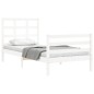 vidaXL Estructura de cama con cabecero madera maciza blanco vidaXL Estructura de cama con cabecero madera maciza blanco
