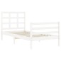 vidaXL Estructura de cama con cabecero madera maciza blanco vidaXL Estructura de cama con cabecero madera maciza blanco