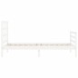 vidaXL Estructura de cama con cabecero madera maciza blanco vidaXL Estructura de cama con cabecero madera maciza blanco
