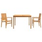 vidaXL Juego de comedor para jardín 3 pzas madera maciza de teca vidaXL Juego de comedor para jardín 3 pzas madera maciza de teca