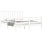vidaXL Estructura de cama matrimonio con cabecero madera maciza blanco vidaXL Estructura de cama matrimonio con cabecero madera maciza blanco