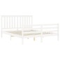 vidaXL Estructura de cama matrimonio con cabecero madera maciza blanco vidaXL Estructura de cama matrimonio con cabecero madera maciza blanco