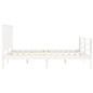 vidaXL Estructura de cama matrimonio con cabecero madera maciza blanco vidaXL Estructura de cama matrimonio con cabecero madera maciza blanco