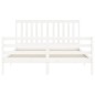 vidaXL Estructura de cama matrimonio con cabecero madera maciza blanco vidaXL Estructura de cama matrimonio con cabecero madera maciza blanco