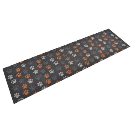 vidaXL Alfombra de cocina lavable terciopelo dibujo de patas 45x150 cm