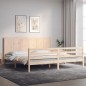 vidaXL Estructura de cama de matrimonio con cabecero madera maciza vidaXL Estructura de cama de matrimonio con cabecero madera maciza