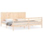vidaXL Estructura de cama de matrimonio con cabecero madera maciza vidaXL Estructura de cama de matrimonio con cabecero madera maciza