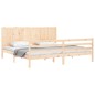 vidaXL Estructura de cama de matrimonio con cabecero madera maciza vidaXL Estructura de cama de matrimonio con cabecero madera maciza