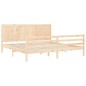 vidaXL Estructura de cama de matrimonio con cabecero madera maciza vidaXL Estructura de cama de matrimonio con cabecero madera maciza