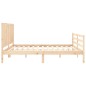 vidaXL Estructura de cama de matrimonio con cabecero madera maciza vidaXL Estructura de cama de matrimonio con cabecero madera maciza