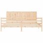 vidaXL Estructura de cama de matrimonio con cabecero madera maciza vidaXL Estructura de cama de matrimonio con cabecero madera maciza