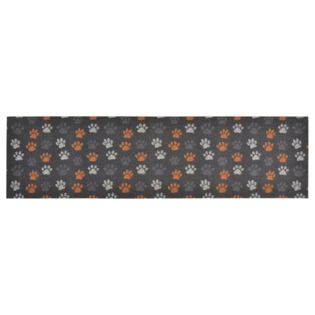 vidaXL Alfombra de cocina lavable terciopelo dibujo de patas 45x150 cm