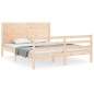 vidaXL Estructura de cama con cabecero madera maciza 160x200 cm vidaXL Estructura de cama con cabecero madera maciza 160x200 cm