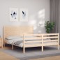 vidaXL Estructura de cama con cabecero madera maciza 160x200 cm vidaXL Estructura de cama con cabecero madera maciza 160x200 cm