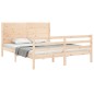 vidaXL Estructura de cama con cabecero madera maciza 160x200 cm vidaXL Estructura de cama con cabecero madera maciza 160x200 cm