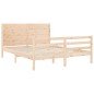vidaXL Estructura de cama con cabecero madera maciza 160x200 cm vidaXL Estructura de cama con cabecero madera maciza 160x200 cm