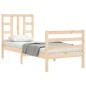 vidaXL Estructura de cama individual con cabecero madera maciza