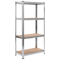 vidaXL Estantería de acero y MDF 80x40x160 cm plateado