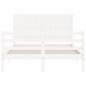 vidaXL Estructura de cama con cabecero madera maciza blanco 140x190 cm