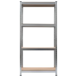 vidaXL Estantería de acero y MDF 80x40x160 cm plateado
