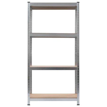 vidaXL Estantería de acero y MDF 80x40x160 cm plateado
