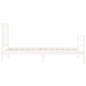 vidaXL Estructura de cama individual con cabecero madera maciza blanco