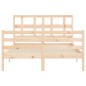 vidaXL Estructura de cama con cabecero madera maciza 140x190 cm