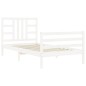vidaXL Estructura de cama con cabecero madera maciza blanco 100x200 cm vidaXL Estructura de cama con cabecero madera maciza blanco 100x200 cm