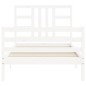 vidaXL Estructura de cama con cabecero madera maciza blanco 100x200 cm vidaXL Estructura de cama con cabecero madera maciza blanco 100x200 cm