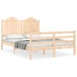 vidaXL Estructura de cama con cabecero madera maciza 140x190 cm vidaXL Estructura de cama con cabecero madera maciza 140x190 cm