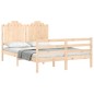 vidaXL Estructura de cama con cabecero madera maciza 140x190 cm vidaXL Estructura de cama con cabecero madera maciza 140x190 cm