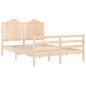 vidaXL Estructura de cama con cabecero madera maciza 140x190 cm vidaXL Estructura de cama con cabecero madera maciza 140x190 cm