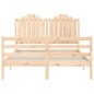 vidaXL Estructura de cama con cabecero madera maciza 140x190 cm vidaXL Estructura de cama con cabecero madera maciza 140x190 cm