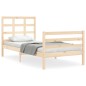 vidaXL Estructura de cama individual con cabecero madera maciza