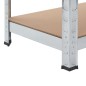 vidaXL Estantería de acero y MDF 80x40x160 cm plateado vidaXL Estantería de acero y MDF 80x40x160 cm plateado