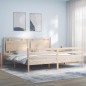 vidaXL Estructura de cama de matrimonio con cabecero madera maciza vidaXL Estructura de cama de matrimonio con cabecero madera maciza