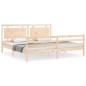 vidaXL Estructura de cama de matrimonio con cabecero madera maciza vidaXL Estructura de cama de matrimonio con cabecero madera maciza