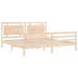 vidaXL Estructura de cama de matrimonio con cabecero madera maciza vidaXL Estructura de cama de matrimonio con cabecero madera maciza