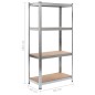 vidaXL Estantería de acero y MDF 80x40x160 cm plateado vidaXL Estantería de acero y MDF 80x40x160 cm plateado